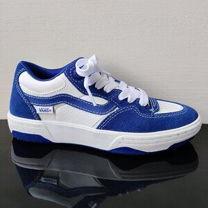 Vans Women's Rowan 2 Leather Sneaker in Beautiful True Blue / White